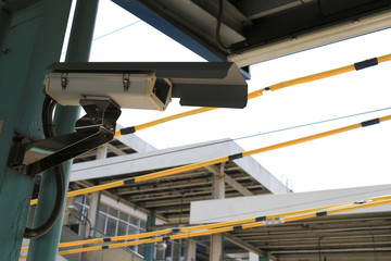 CCTV, security camera at train station