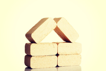 Composition of bright bricks.