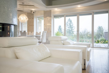 Comfortable armchairs in luxury interior