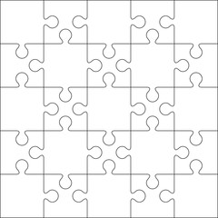Fototapeta premium Jigsaw puzzle blank template or cutting guidelines