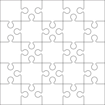 Jigsaw puzzle blank template or cutting guidelines