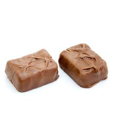 chocolate bar on white