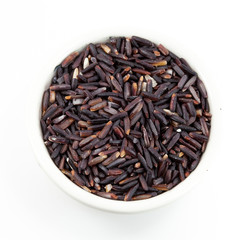 rice berry in bowl on white background