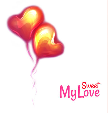 Vector illustration of red glossy balloons