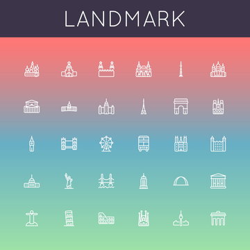 Vector Landmark Line Icons