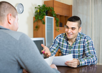 Flatmates discussing tenancy