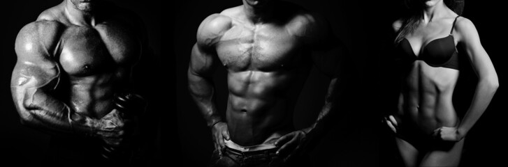 Bodybuilding. Man and  woman