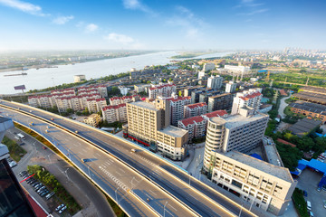 Fototapeta premium Aerial view of the city