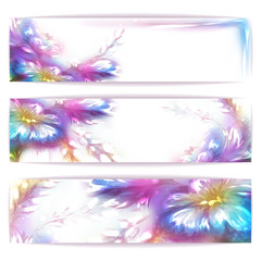 Vector rainbow frame with flower on white background