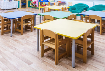 children's furniture and toys in kindergarten