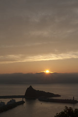 olden sunset with reflection on the sea