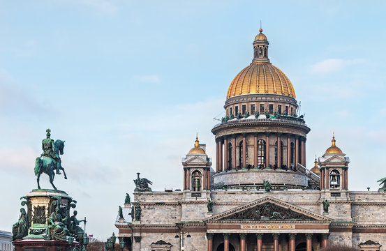 Saint Isaac's Cathedral and the Monument to Emperor Nicholas I,