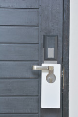 empty lable over a knob door