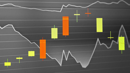 Naklejka premium stock chart on monitor. finance concept.