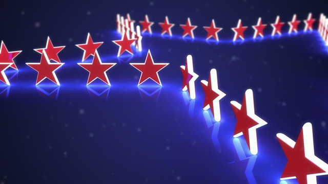Animated stars on a blue background