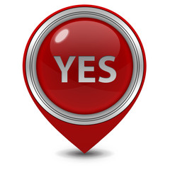yes pointer icon on white background
