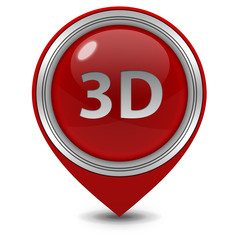 3d pointer icon on white background