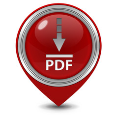 Pdf download pointer icon on white background