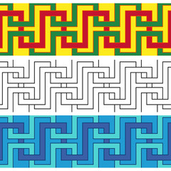 Three ornamental seamless patterns
