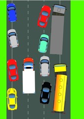 Rettungsgasse auf der Autobahn im Stau