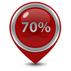 Seventy percent pointer icon on white background