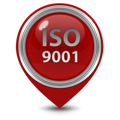 Iso 9001 pointer icon on white background