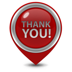 Thank you pointer icon on white background