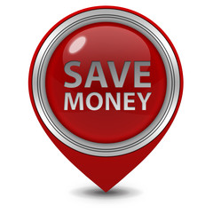 Save money pointer icon on white background