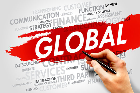 GLOBAL word cloud, business concept