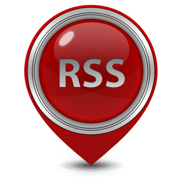 RSS pointer icon on white background
