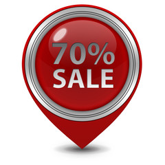Sale seventy percent pointer icon on white background