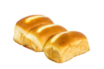 bread loaf baking on white background
