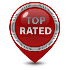 Top rated pointer icon on white background