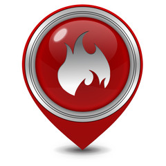 Fire pointer icon on white background
