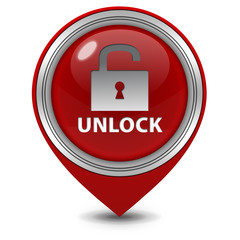Unclock pointer icon on white background