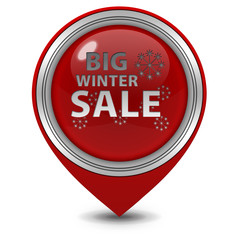Winter sale pointer icon on white background