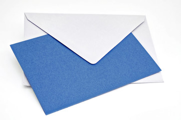 blauer Brief weisses Kuvert