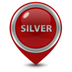 Silver pointer icon on white background