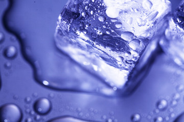 ice cube and water drops