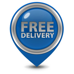 Free delivery pointer icon on white background