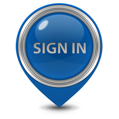 sign in pointer icon on white background