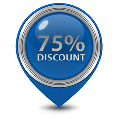Discount 75 pointer icon on white background