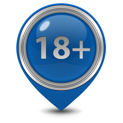 18+ pointer icon on white background