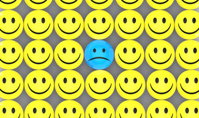 Unglücklich in der Masse