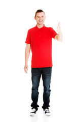 Happy man with ok hand sign