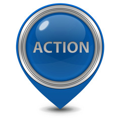 Action pointer icon on white background