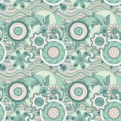 Geometric seamless floral pattern
