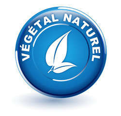 végétal naturel sur bouton bleu