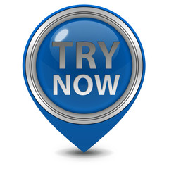 Try now pointer icon on white background