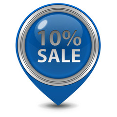 Sale ten percent pointer icon on white background